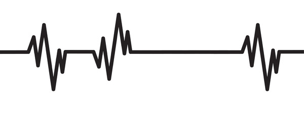 Vector illustration of heart pulse on a white background.