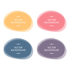 Set, collection of colorful vector abstract round frames, backgrounds.
