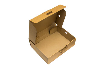 Cardboard box on white background