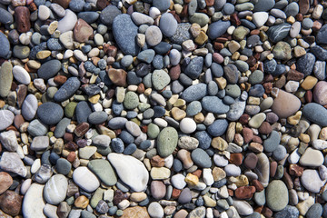 Closeup of the beach pebbles