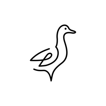 recommend clip art: duck logo vector icon line outline monoline illustration