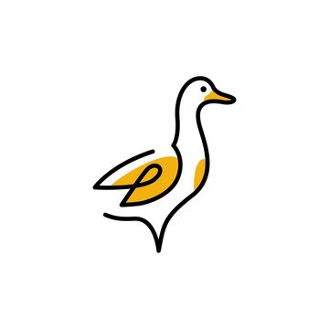 recommend clip art: duck logo vector icon line outline monoline illustration