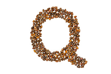 40 / 10000 АНГЛИЙСКИЙ Перевести вGoogleBing The alphabet of the pine nuts on a white background