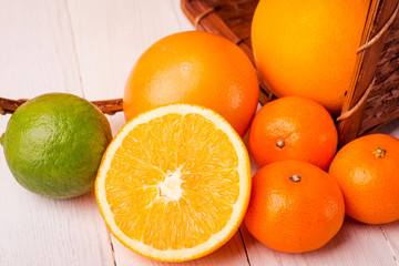 Orange fruit. Fresh isolated citrus