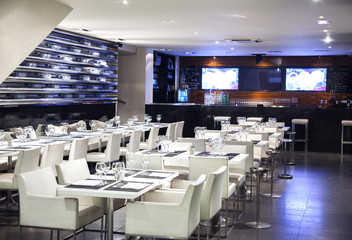 interior of wine restaurant, Bordeaux, France