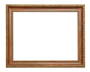 Set of isolated art empty frames in golden and silver color