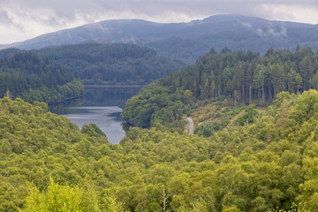 Fototapeta na wymiar Loch Drunkie, Queen Elizabeth Forest, Loch Lomond and The Trossachs National Park, Scotland, UK.