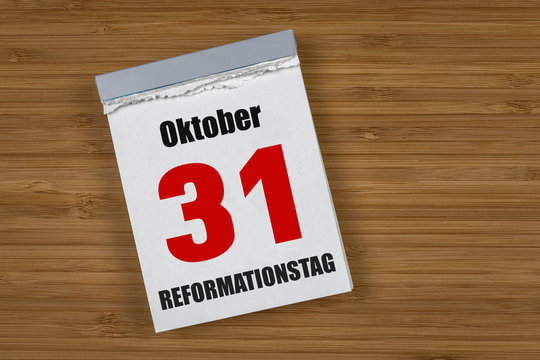Reformationstag 31. Oktober Kalender