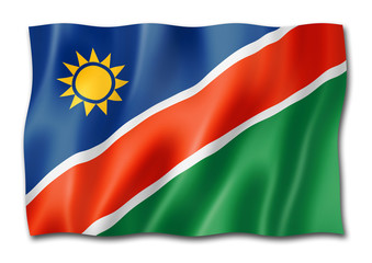 Namibian flag isolated on white