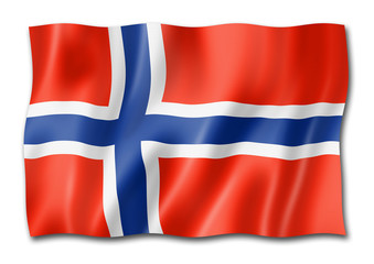 Norwegian flag isolated on white