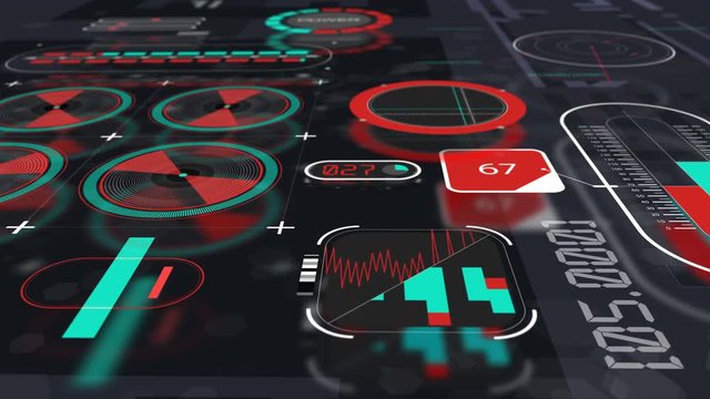 Holographic interface panel animation (view 2)