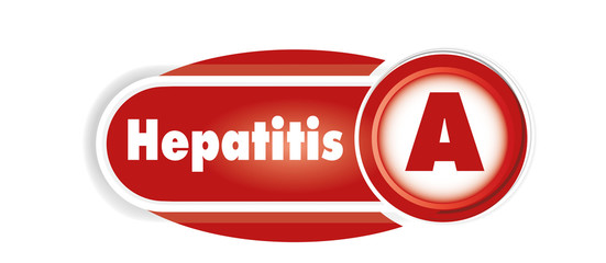 Hepatitis A isolated concept. Red curves background