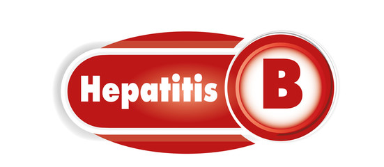 Hepatitis B isolated concept. Red curves background