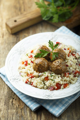 Meatballs with couscous and vegetables