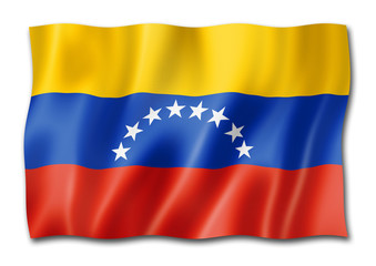 Venezuelan flag isolated on white