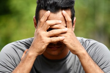 Adult Male Athlete And Hopelessness