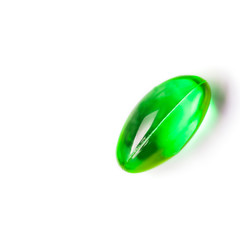 Medicine green and yellow pills or capsules