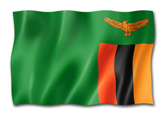 Zambian flag isolated on white