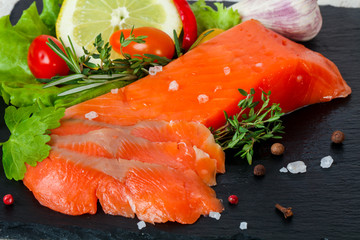 Raw trout fillet