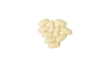Medicine yellow pills or capsules