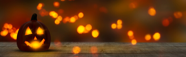 halloween hintergrund panorama mit jack laterne © winyu