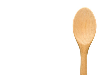 wood ladle and wood fork  isolated on white background. wood spoon and wood fork  of kitchen equipment 