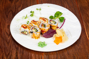Japanese roll with tuna and eel