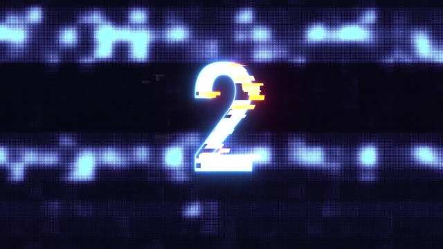 colorful futuristic laser glitch countdown from 5 to 1 interference background numbers from 10 to 1 new dynamic holiday joyful techno video footage