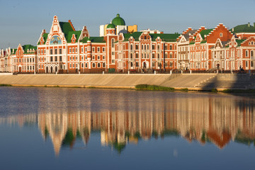 Obraz premium Yoshkar Ola city. Mari El, Russia. Bruges Quay in the city of Yoshkar-Ola