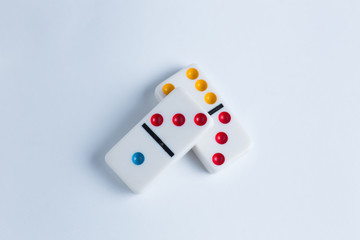 Domino tiles on white background