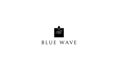 Blue wave Black vector logo image