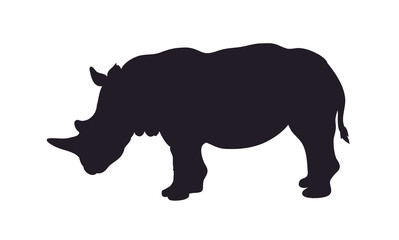 rhinoceros worth drawing silhouette, vector