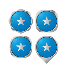 isolated somalia flag button with map pointer vector illustration