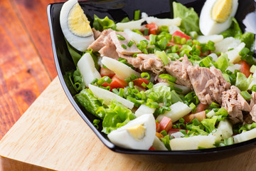 Tasty salad with fish