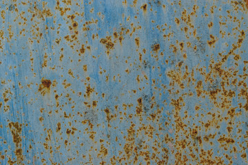 Rusty metal texture .blue background.