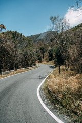 Vesuvius volcano in Italy. Top of the mountain, view of the crater and the surrounding area. High view, Naples and Pompeii below. The nature around the volcano