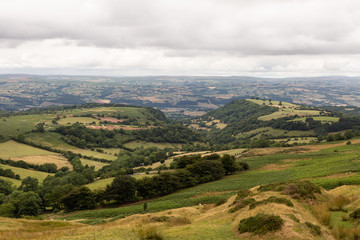 Fototapeta na wymiar countryside of Wales outside the village of Hay on Wye
