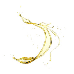 Olive or engine oil splash isolated on white background, 3d illustration with Clipping path. - obrazy, fototapety, plakaty