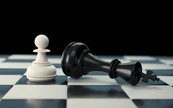 Chess piece Concept for business competition and strategy, Board game 3d rendering.
