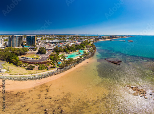 Aerial Drone View Of Settlement Cove Lagoon Redcliffe - 