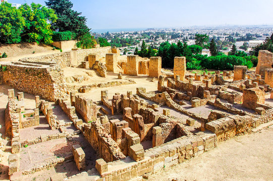 Ancient ruins of Carthage, Carthage, Birsa Hill, Tunisia.
