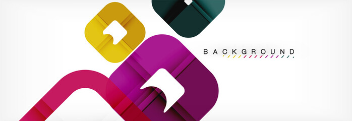 Square geometric background, multicolored template for business or technology presentation or web brochure cover layout, wallpaper.