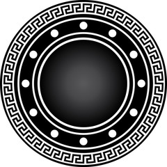 black gladiator shield with ornament