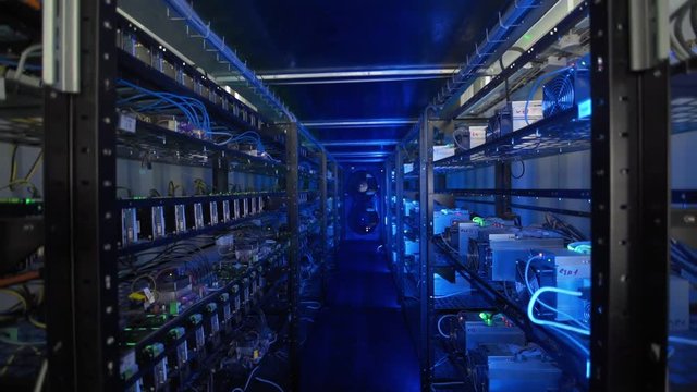 Server room for crypto currency mining.