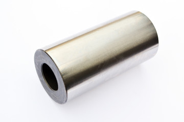 engine piston pin close-up on isolated white background
