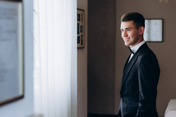 Preparation of the groom for the wedding.