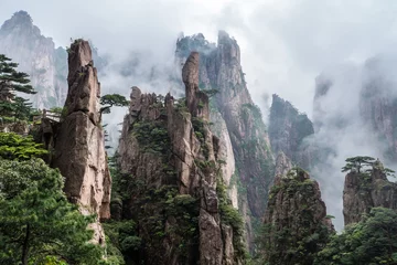Photo sur Plexiglas Monts Huang Les montagnes de brouillard à Huangshan