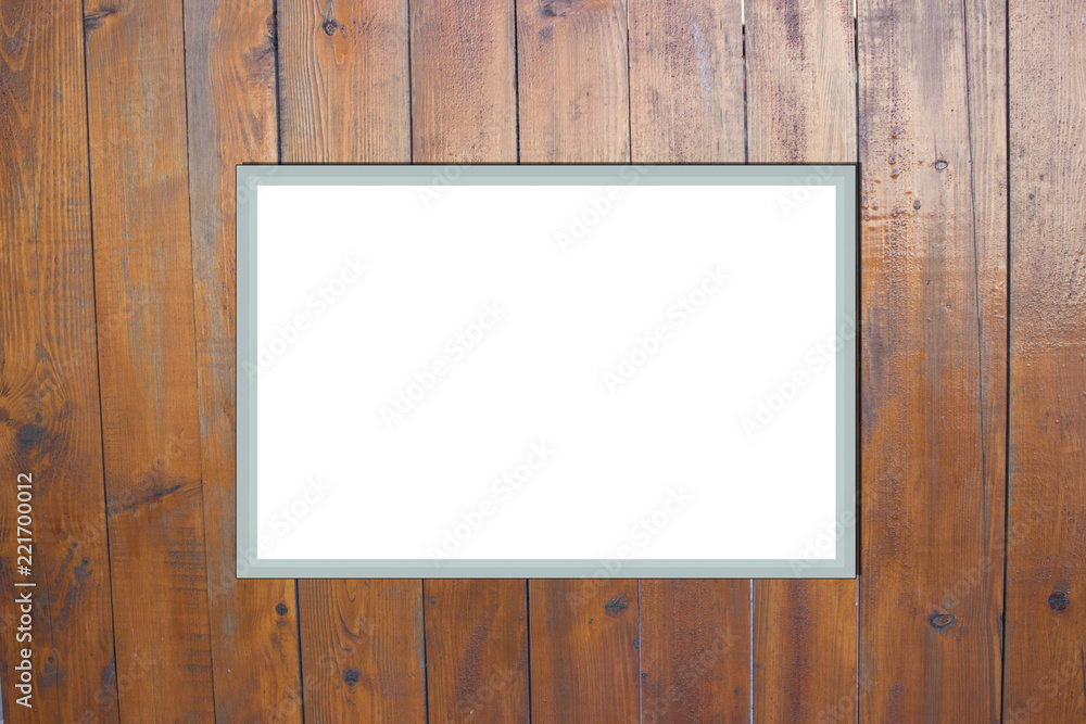 Poster dark brown vertical wood planks. photo frame mock up. empty space for text design and message