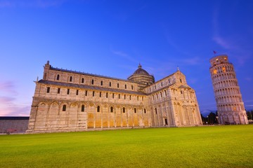 Piazza dei miracoli, with the Basilica and the Leaning Tower, Pisa