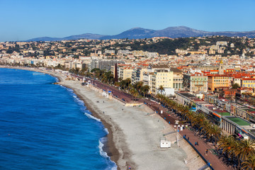 Beach and the Sea in City of Nice in France